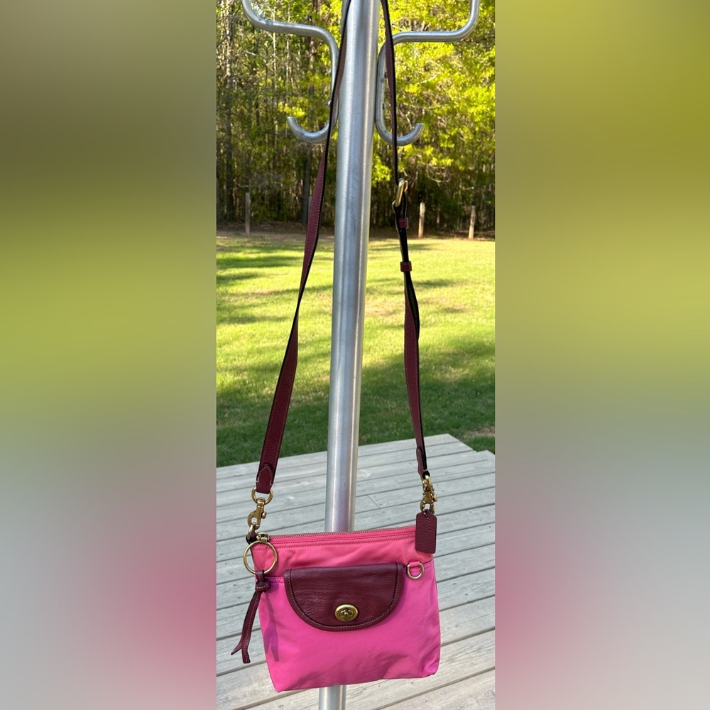 Coach Pink Color block Nylon Crossbody